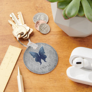 Blue Jewelled Butterfly Key Ring