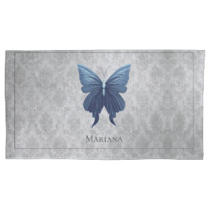 Blue Jewelled Butterfly Pillowcase