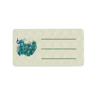 Blue Jewelled Dragon Label