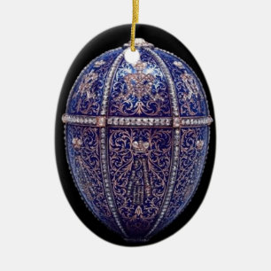 Blue Jewelled Egg Ornament