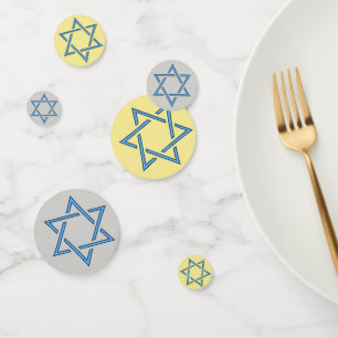 Blue Jewish Stars Design Table Confetti
