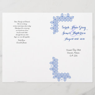 Blue Jewish wedding program