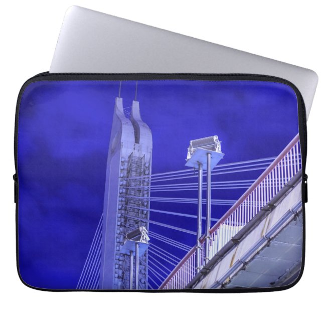 Blue Jiefang Bridge Laptop Sleeve (Front)