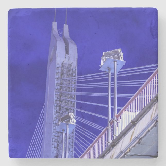 Blue Jiefang Bridge Stone Coaster (Front)
