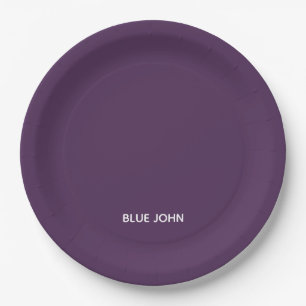 Blue John purple colour name Paper Plate