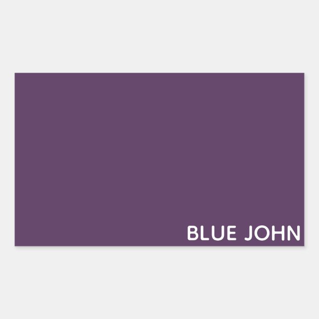 Blue John purple colour name Rectangular Sticker (Front)