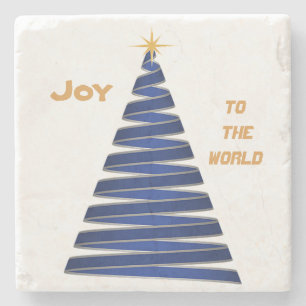 Blue Joy Christmas Coaster