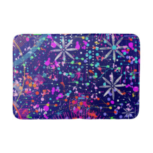 Blue Jubilee Abstract Art Bath Mat