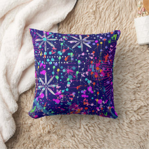Blue Jubilee Abstract Art Cushion