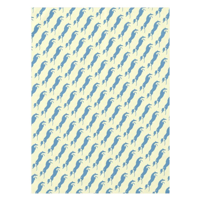 Blue Jumping Horse Tablecloth (Front)
