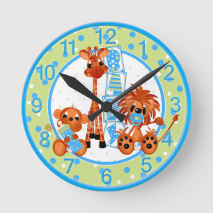 Blue Jungle Baby Clock