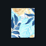 Blue Jungle Leaves Canvas Print<br><div class="desc">Blue Jungle IV by June Erica Vess. Tropical jungle leaves in abstract colours are brought together in this piece of art. | 163238Z</div>
