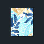 Blue Jungle Leaves Canvas Print<br><div class="desc">Blue Jungle IV by June Erica Vess. Tropical jungle leaves in abstract colours are brought together in this piece of art. | 163238Z</div>