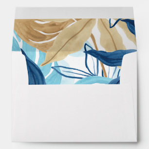 Blue Jungle Leaves Envelope