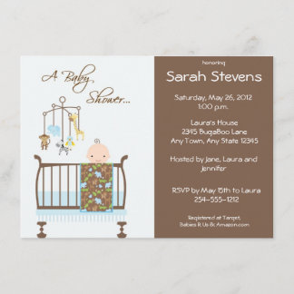 Blue Jungle Nursery Baby Shower Invitations