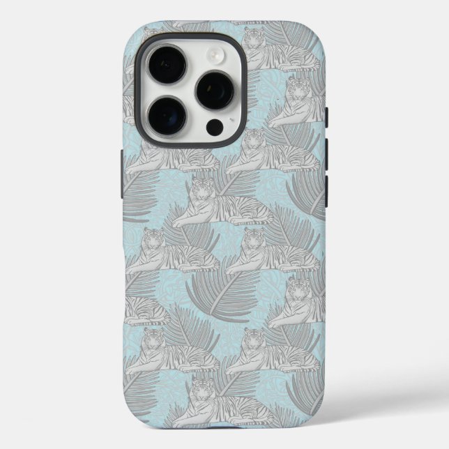 Blue Jungle Tiger Pattern Case-Mate iPhone Case (Back)