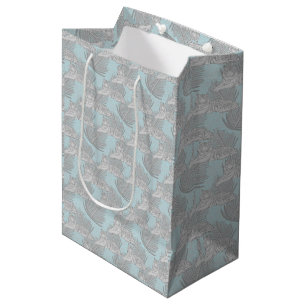 Blue Jungle Tiger Pattern Medium Gift Bag