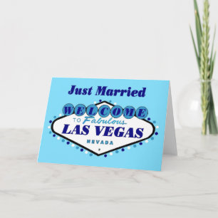 Blue Just Married Las Vegas Cards