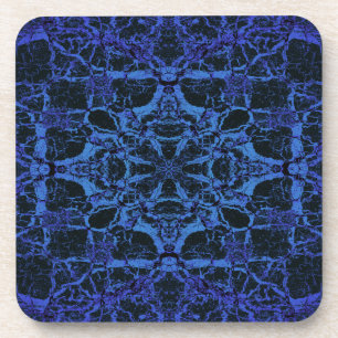 Blue kaleidoscope pattern coaster