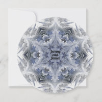 Blue Kaleidoscope Snowflake Design with Names