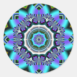 BLUE KALEIDOSCOPE ~ Stickers/Envelope Sealers Classic Round Sticker