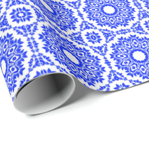 Blue Kaleidoscope Wrapping Paper