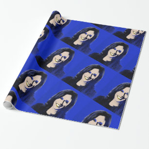Blue Kamala Harris Pop Art Wrapping Paper