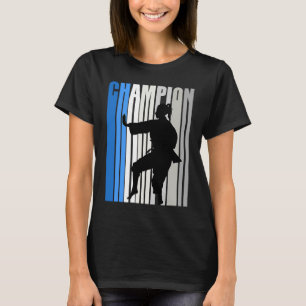 Blue Karate Champion Girls Birthday Competition Te T-Shirt