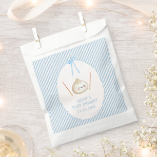 Blue Kawaii Boy Bow Asian Dumpling Baby Shower Favour Bags