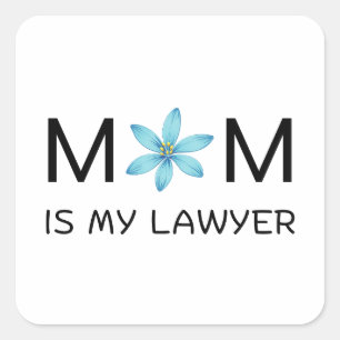 blue kawaii cute sticker- botanical flower stikcer square sticker
