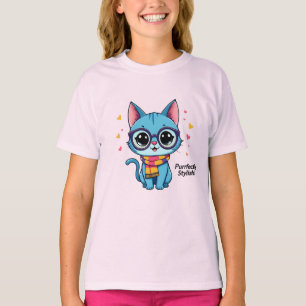 Blue Kawaii Kitten T-Shirt