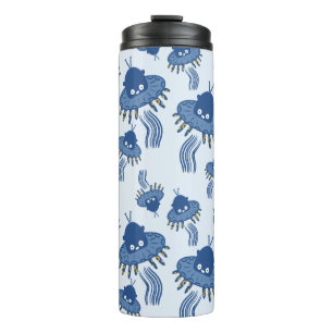 Blue Kawaii Octopus UFO Thermal Tumbler
