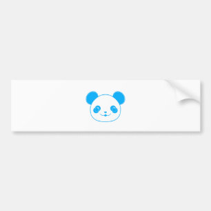 Blue Kawaii Panda Bear Bumper Sticker