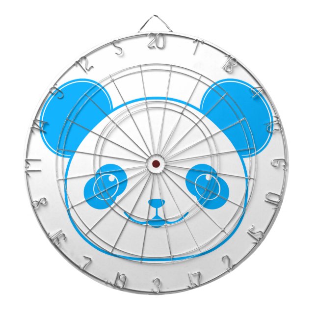 Blue Kawaii Panda Bear Dartboard (Front)