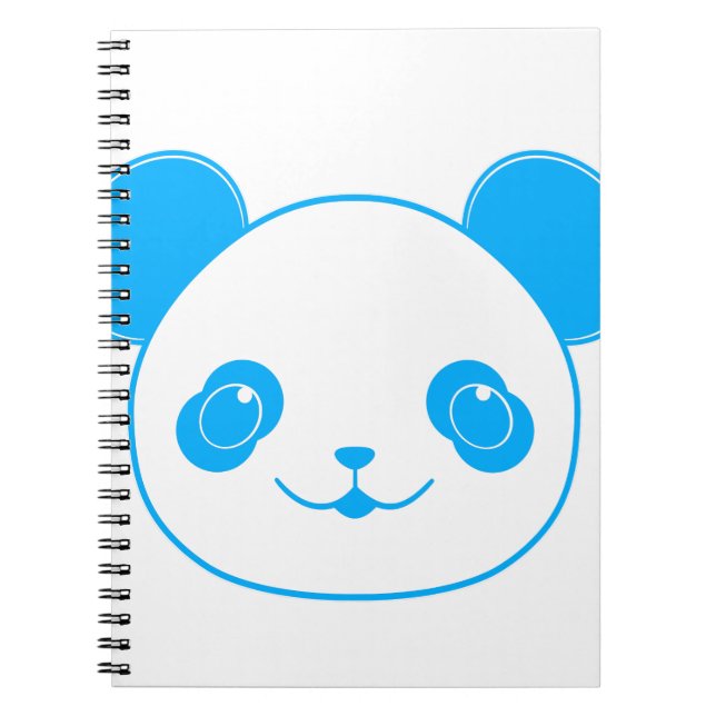 Blue Kawaii Panda Bear Notebook (Front)