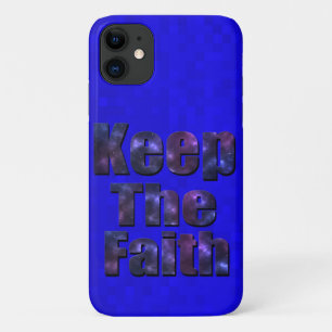 Blue Keep The Faith Logo, iPhone 11 Case