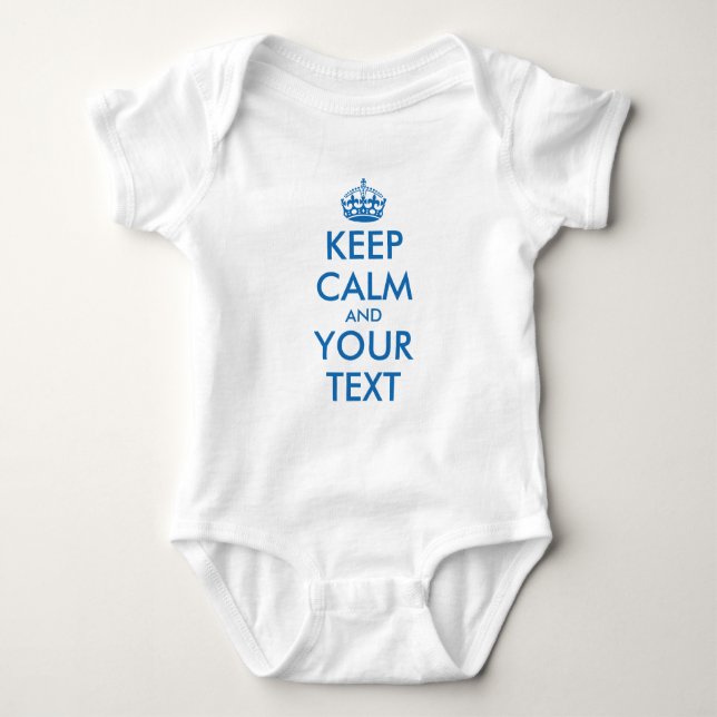 Blue KeepCalm baby infant creeper jumpsuit (Front)