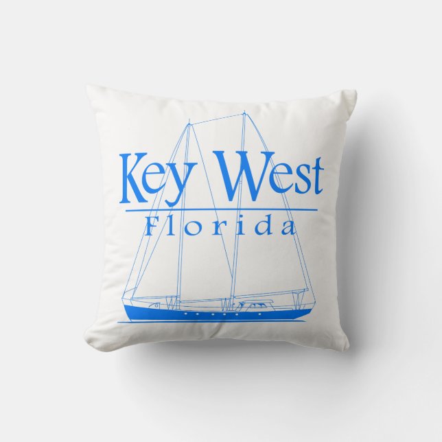 Blue Key West Sailing Cushion (Front)