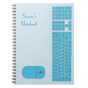 Blue Keyboard and Mouse Notebook