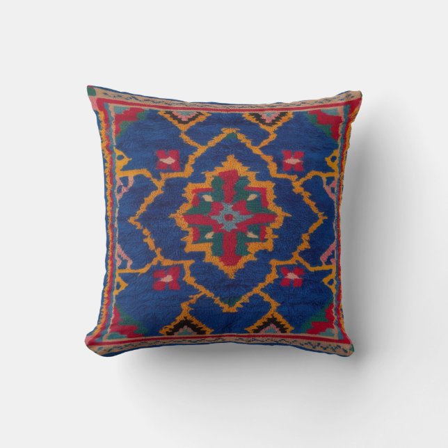 Blue Kilim Lumbar Pillows: Stylish Support for You Cushion (Front)