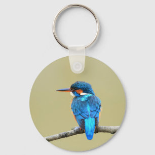 Blue Kingfisher Bird Key Ring