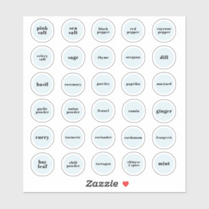 Blue Kitchen Herb and Spice Labels