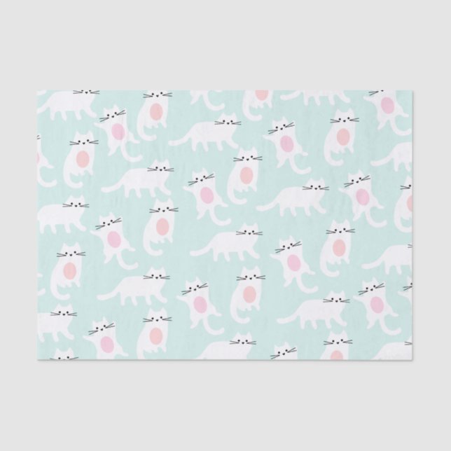 Blue Kittens Tissue Paper (Front)