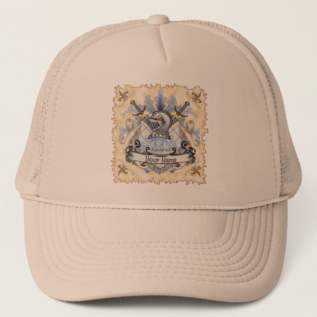 Blue Knight Family Crest Surname  hat  (Front)