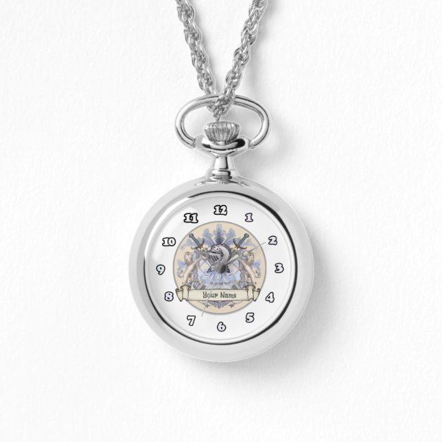 Blue Knight Family Crest Surname  Watch (Front)