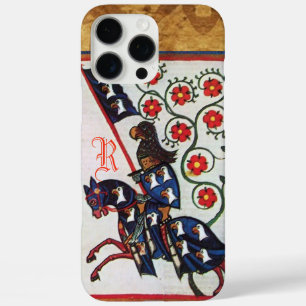 BLUE KNIGHT MEDIEVAL PARCHMENT MONOGRAM iPhone 16 PRO MAX CASE