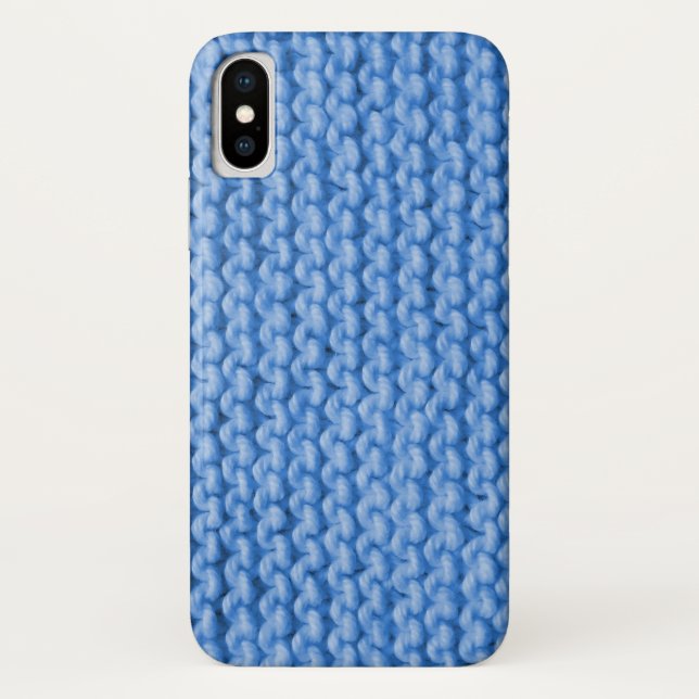 Blue Knit Pattern Case-Mate iPhone Case (Back)