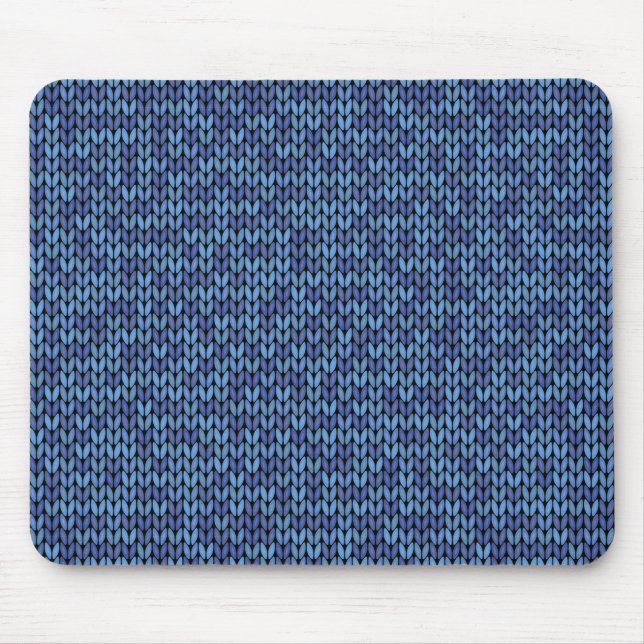 Blue Knit Pattern Mouse Mat (Front)