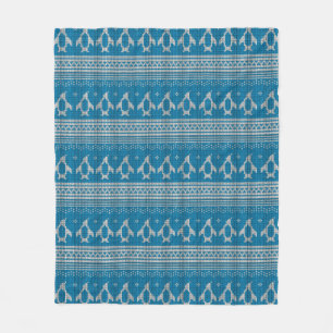Blue Knitted Background Fleece Blanket