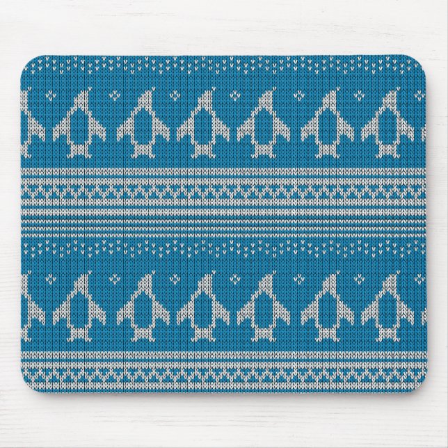 Blue Knitted Background Mouse Mat (Front)